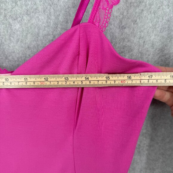 Victorias Secret Womens Adjustable Lace Trim Crop Cami Top Size L Hot Pink NEW - Picture 9 of 9